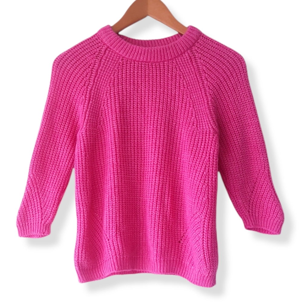 ZARA Pink Knitted Crewneck Pullover Sweater
